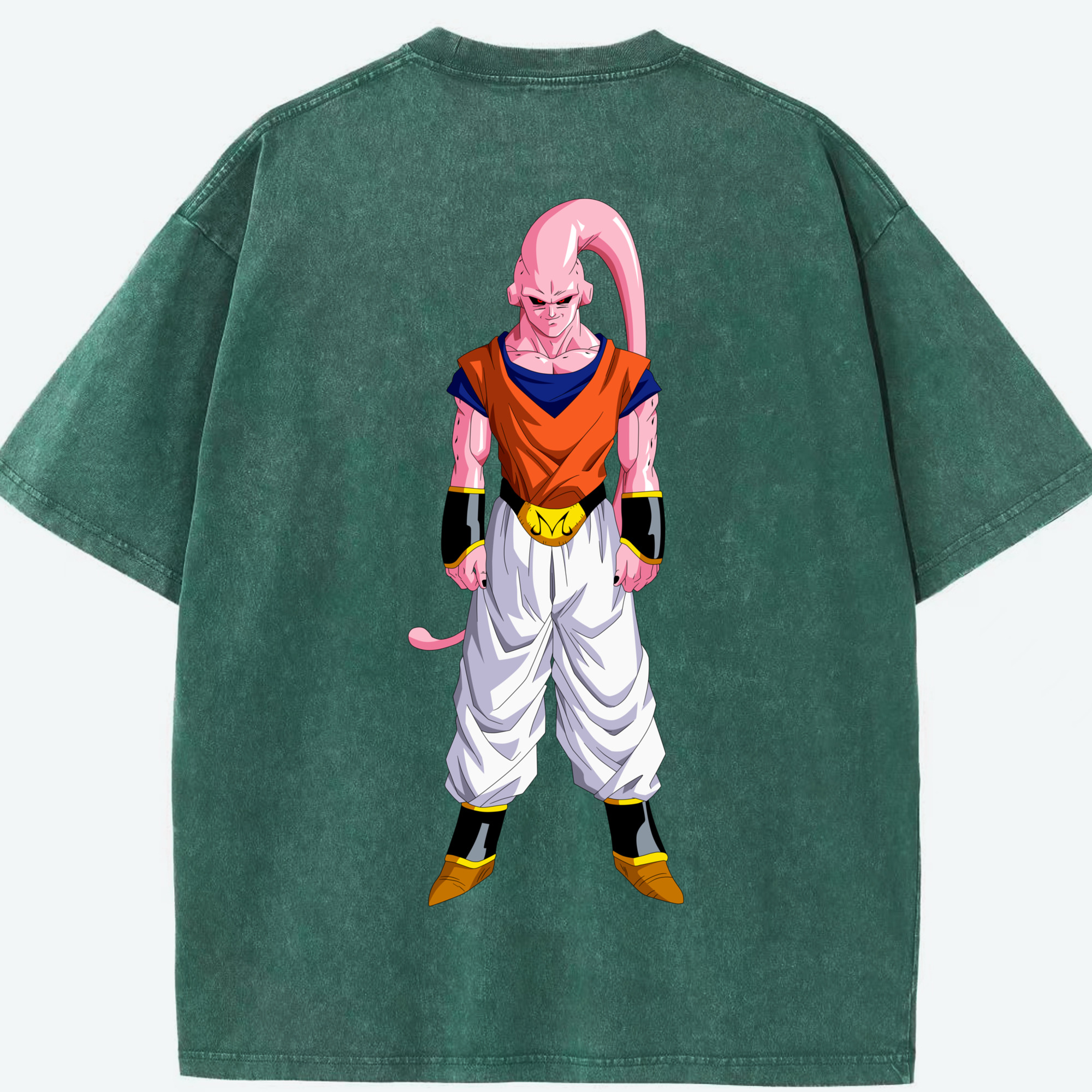 （画像用） ドラゴンボール 魔人ブウ DRAGON BALL Majin Buu 綿100% ヴィンテージ風 半袖Tシャツ（背面プリント）
